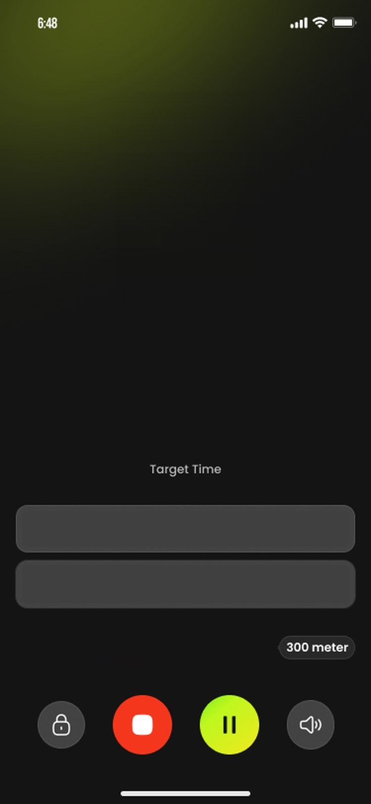 Tekkers app: Speed session screen